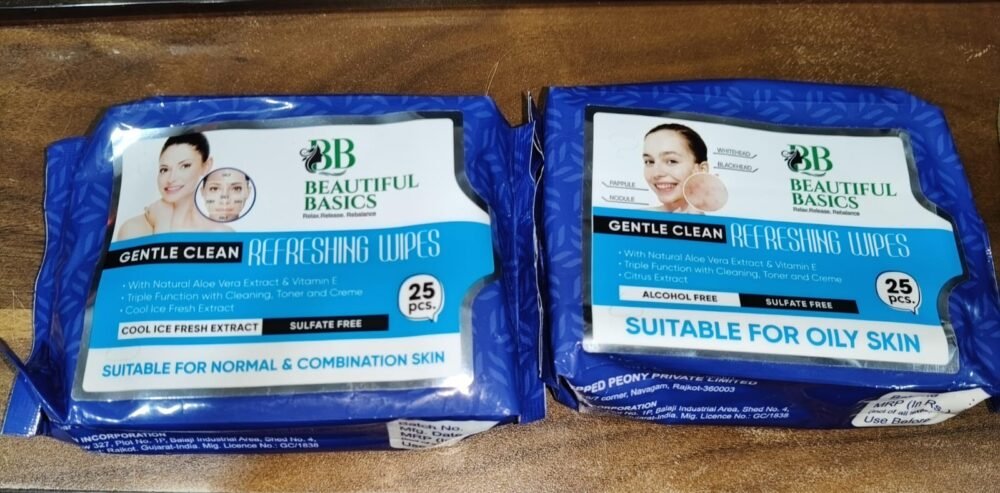 Oily Skin Face Wipes ñ Refreshing Cleansing | Beautiful Basics (2x50)