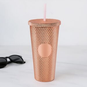 14083_cup_tumbler_straw_lid.jpg Studded Tumbler – Double Walled Cold Cup with Straw Lid