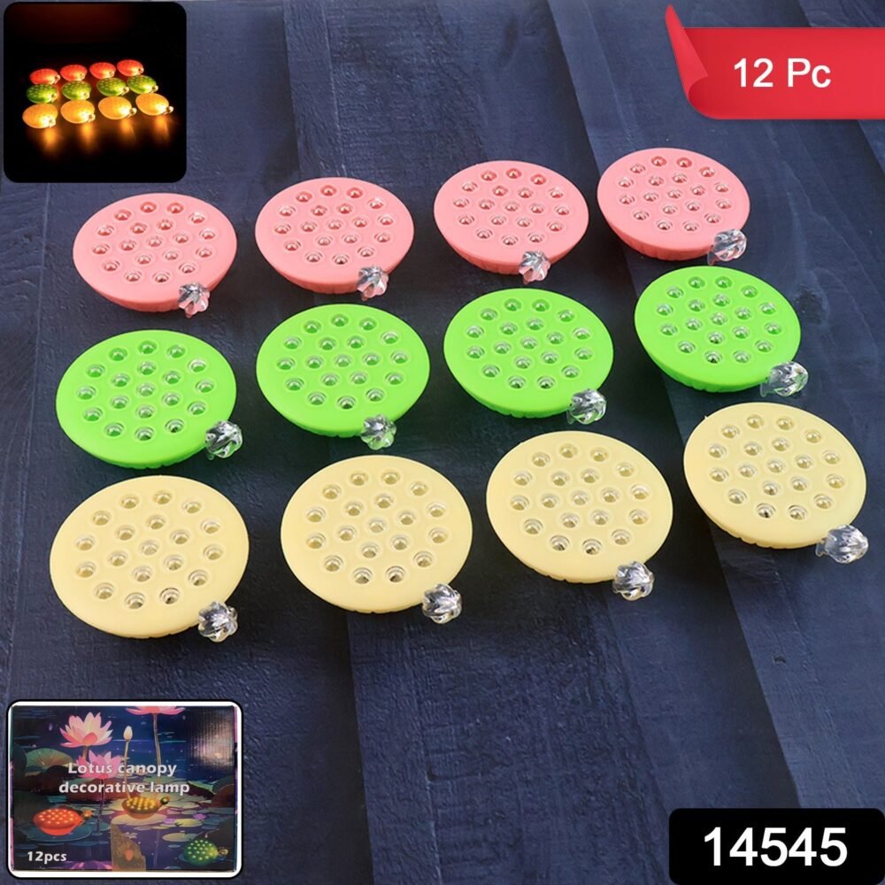 Lotus Canopy LED Decorative Lamps – Set of 12 Multicolor Flameless Lights