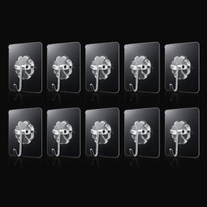 15805_02_product_set_ca2dec5b-4f9a-4459-a53b-1ac709b8a4b5.jpg Strong Transparent Adhesive Wall Hooks – 10 Pc Set for Home & Kitchen