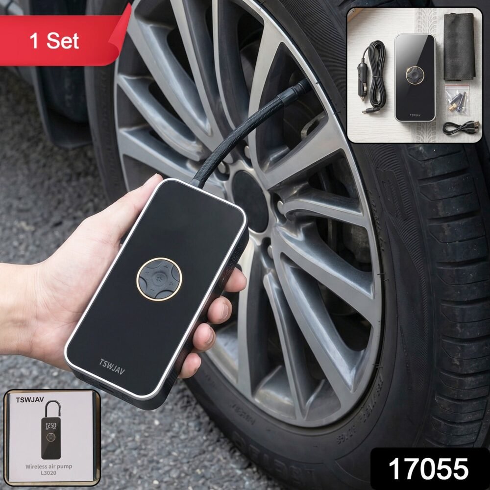 Portable Electric Car Tyre Pump – Wireless & Rechargeable for Easy Inflation