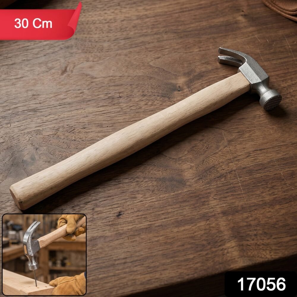 17056-02-sku_09612537-52ee-4e67-a315-8d6114b70cb5.jpg Wooden Handle Claw Hammer – Durable Steel Head for Carpentry