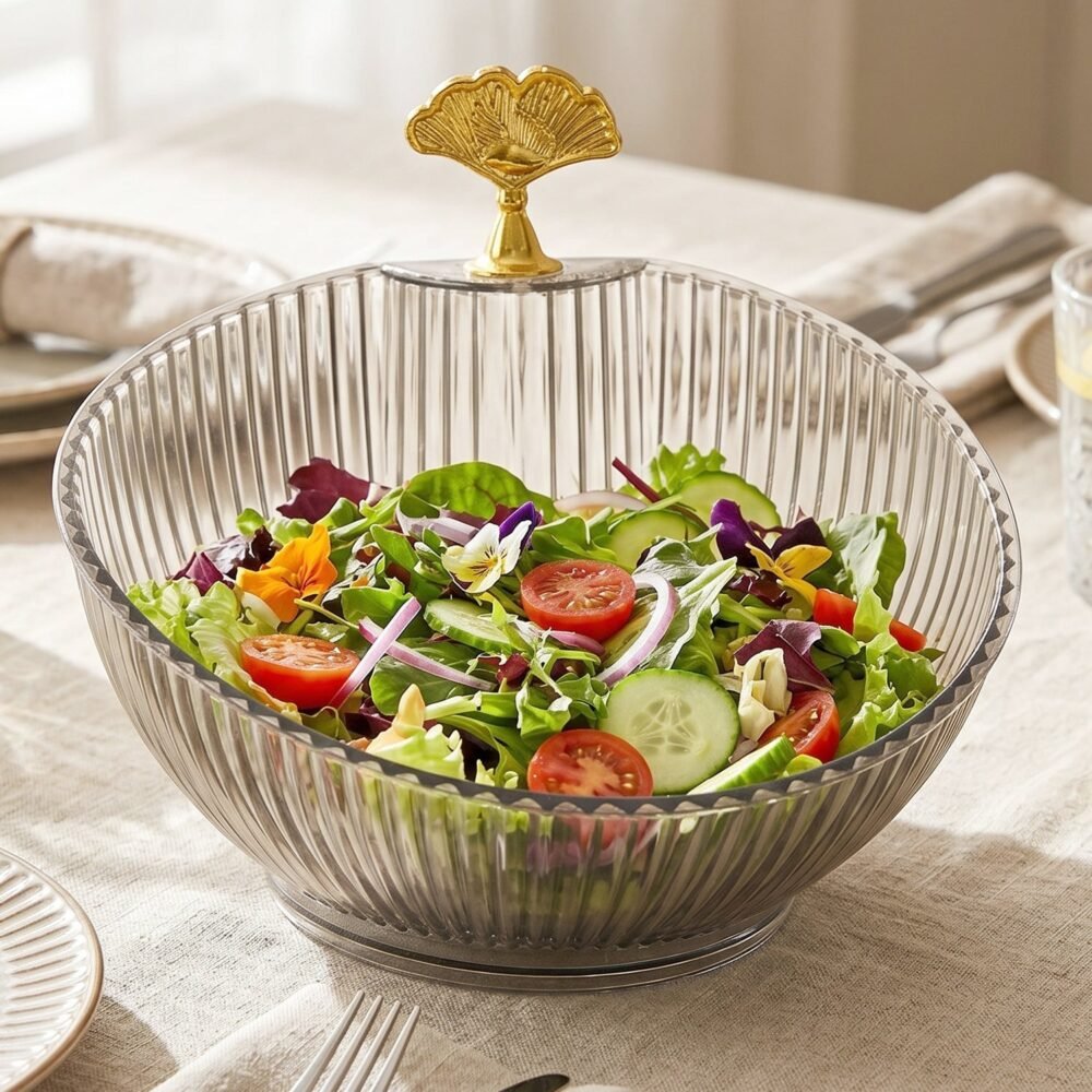 17123-08-live_38749e63-8a9a-418e-a619-02593f70ce13.jpg Decorative Plastic Fruit Bowl – Elegant Gold Accent for Dining