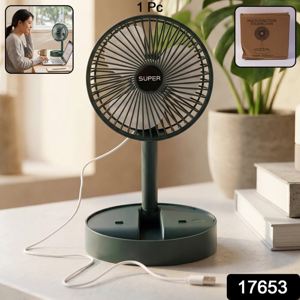 USB Table Fan – Compact, Quiet, Adjustable Stand for Desk