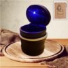 Portable Car Ashtray with Lid and Blue LED Light – Smokeless & Odour-Free