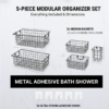 19283_2.png Metal Shower Caddy – Durable 5-Pc Bathroom Organizer Combo
