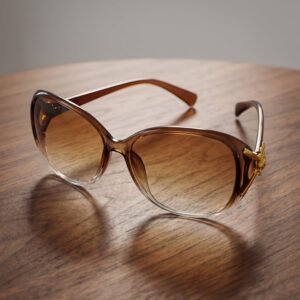 Oversized Sunglasses for Women – Trendy Gradient Lenses & Gold Accents