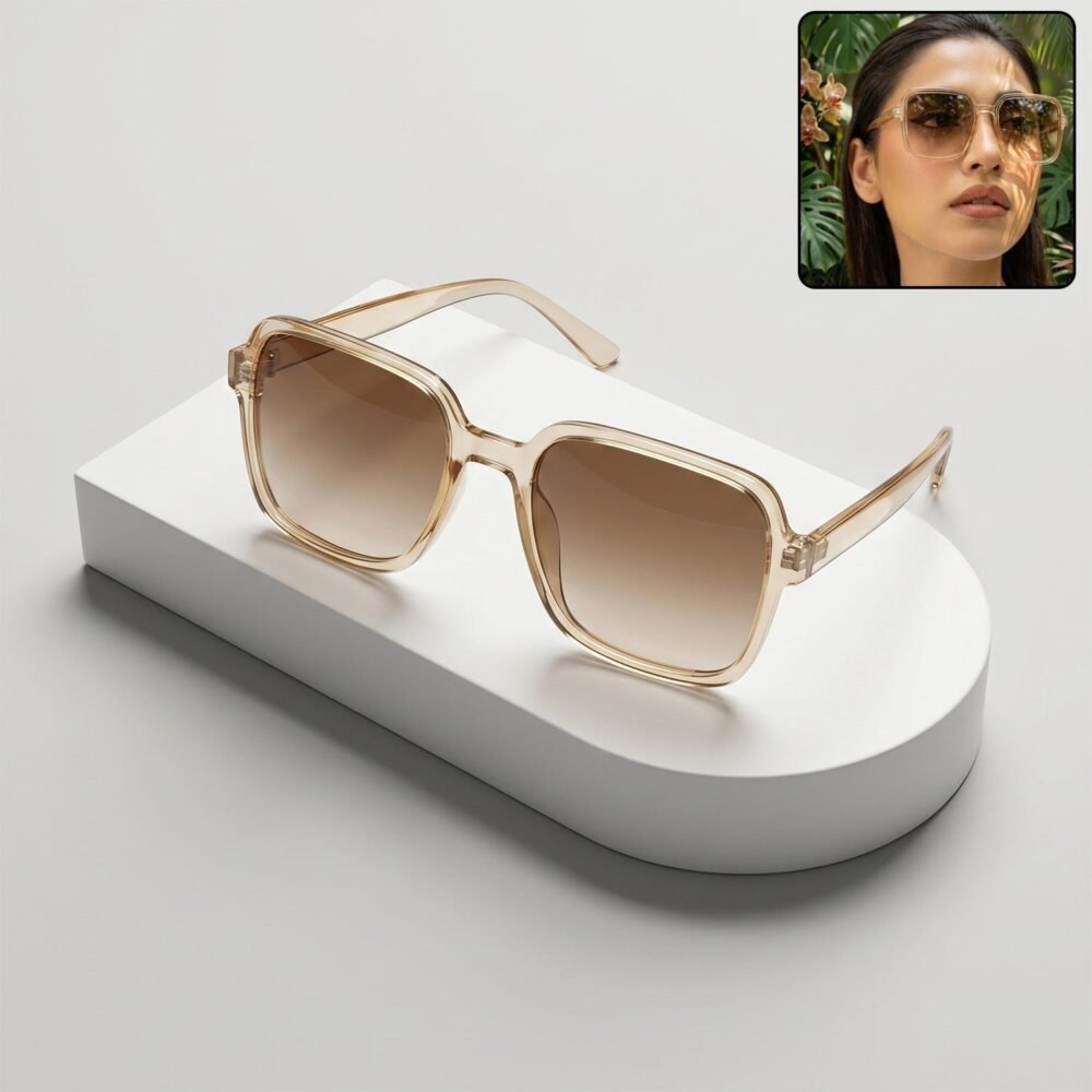 Square Retro Sunglasses – Trendy Oversized Gradient Tinted Eyewear