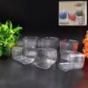 Transparent Diamond Plastic Glass Set – 6 Pieces with Tray