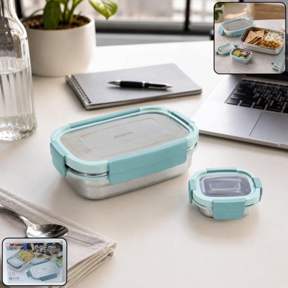 Stainless Steel Lunch Box Set – Leak-Resistant & Easy to Carry