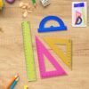 Geometry Set – 4-Piece Triangle Ruler Protractor Kit
