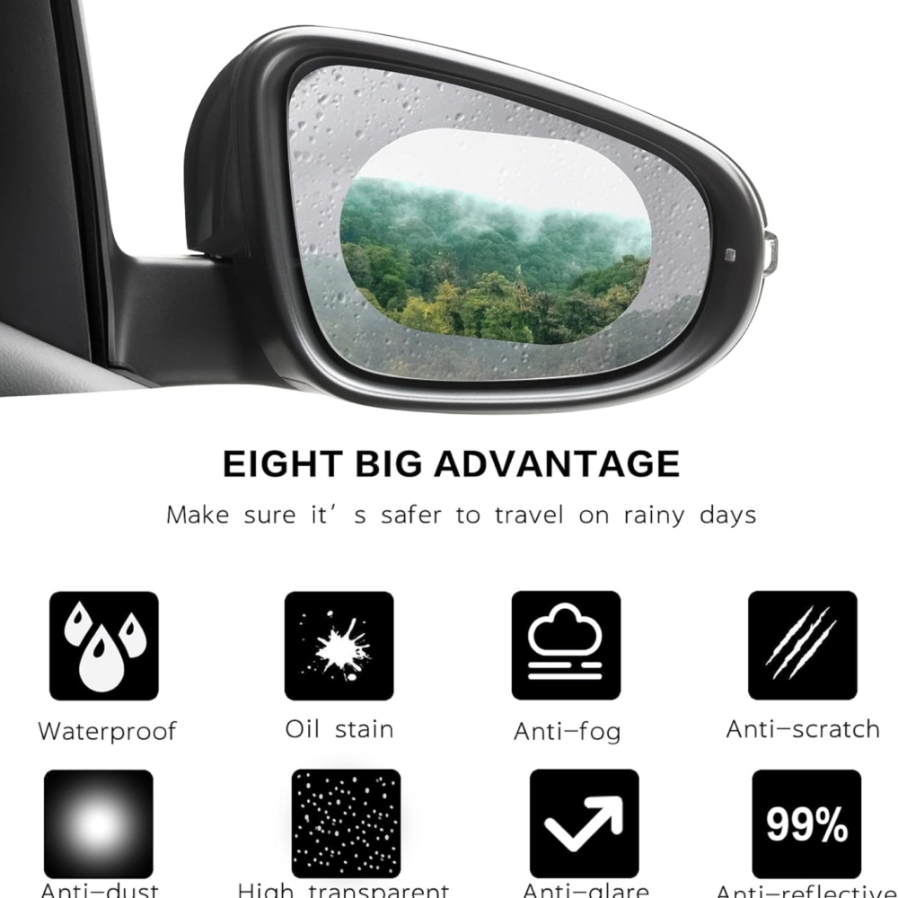 Anti-Fog Rearview Mirror Film – HD Clear Protective Sticker