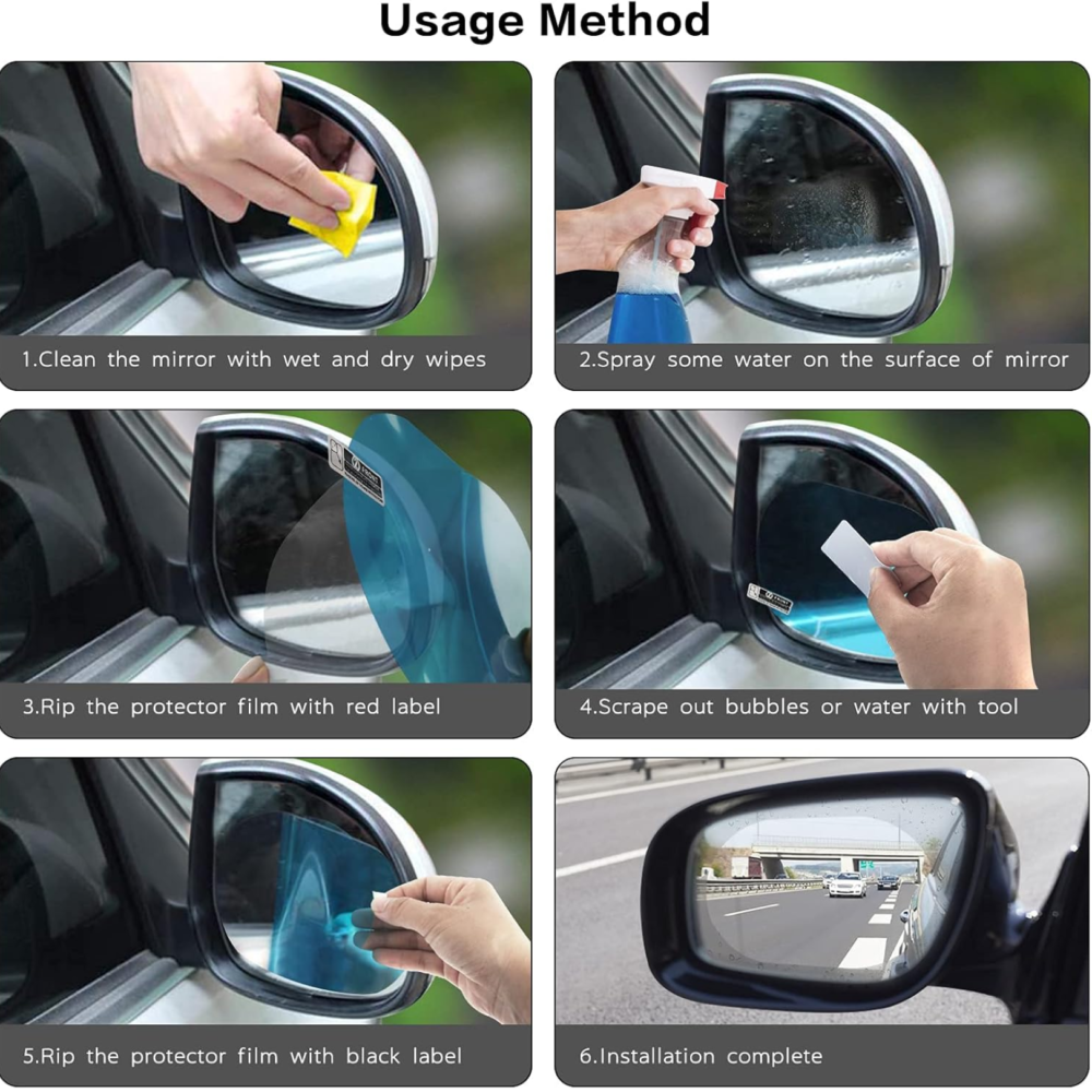 Anti-Fog Rearview Mirror Film – HD Clear Protective Sticker