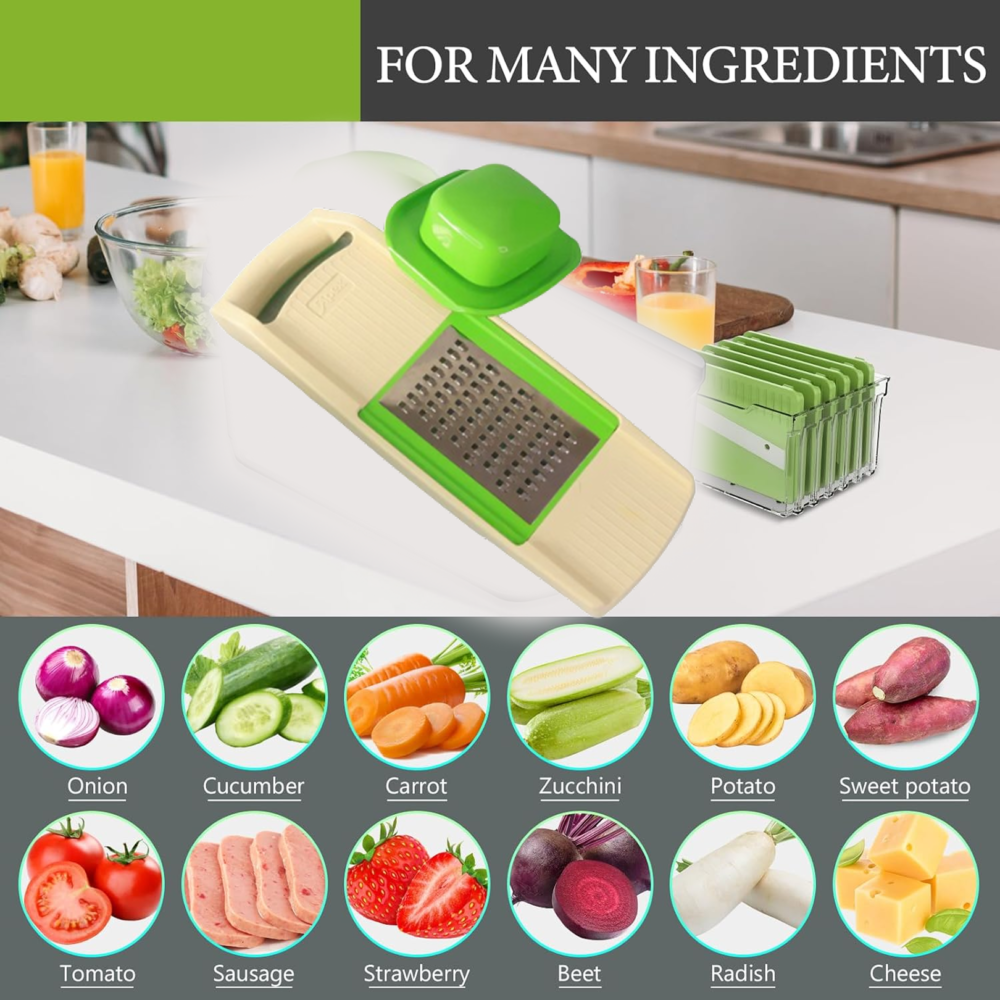 6-in-1 Vegetable Slicer – Multipurpose Kitchen Cutter with SS Blades