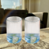 Plastic Glass Set – 6 Tall Ribbed 300ml Unbreakable Glasses