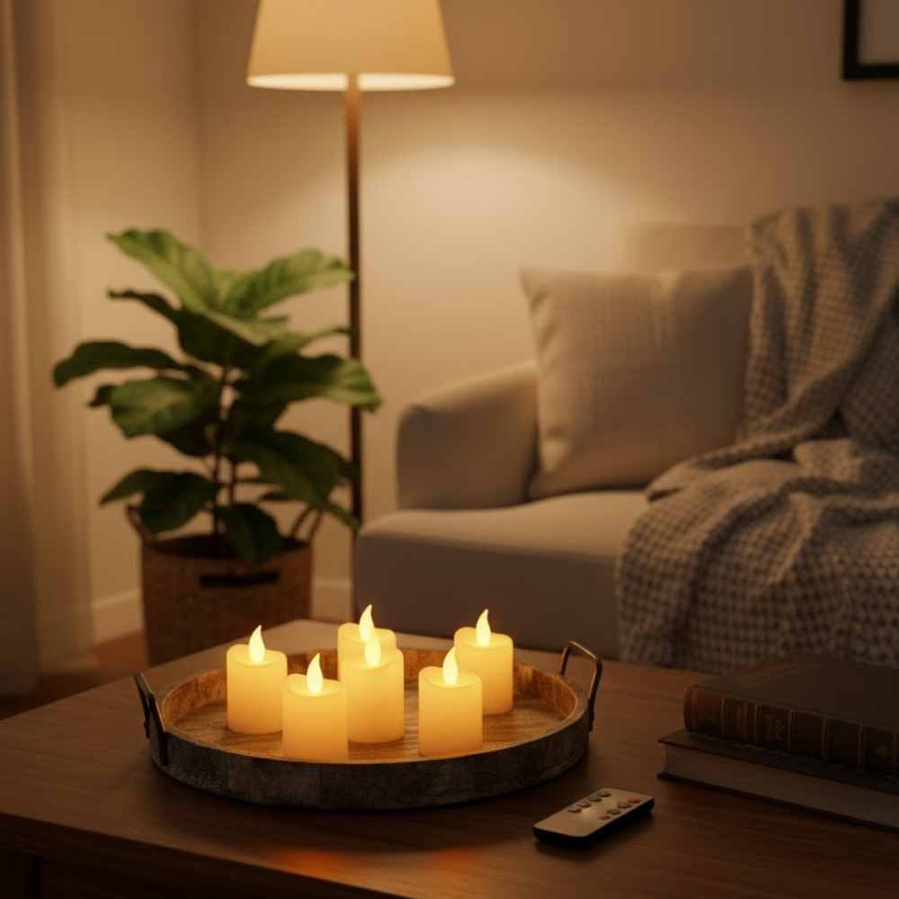 LED Flameless Candle Set – 6 Piece Warm Flickering Lights