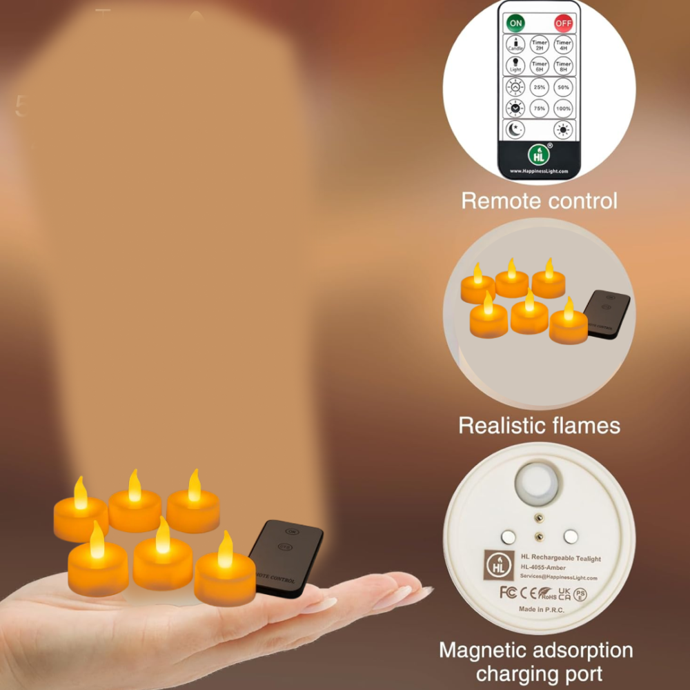 LED Flameless Candle Set – 6 Piece Warm Flickering Lights
