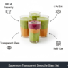 Transparent Smoothie Glass Set – 6 Durable 300ml Tumblers