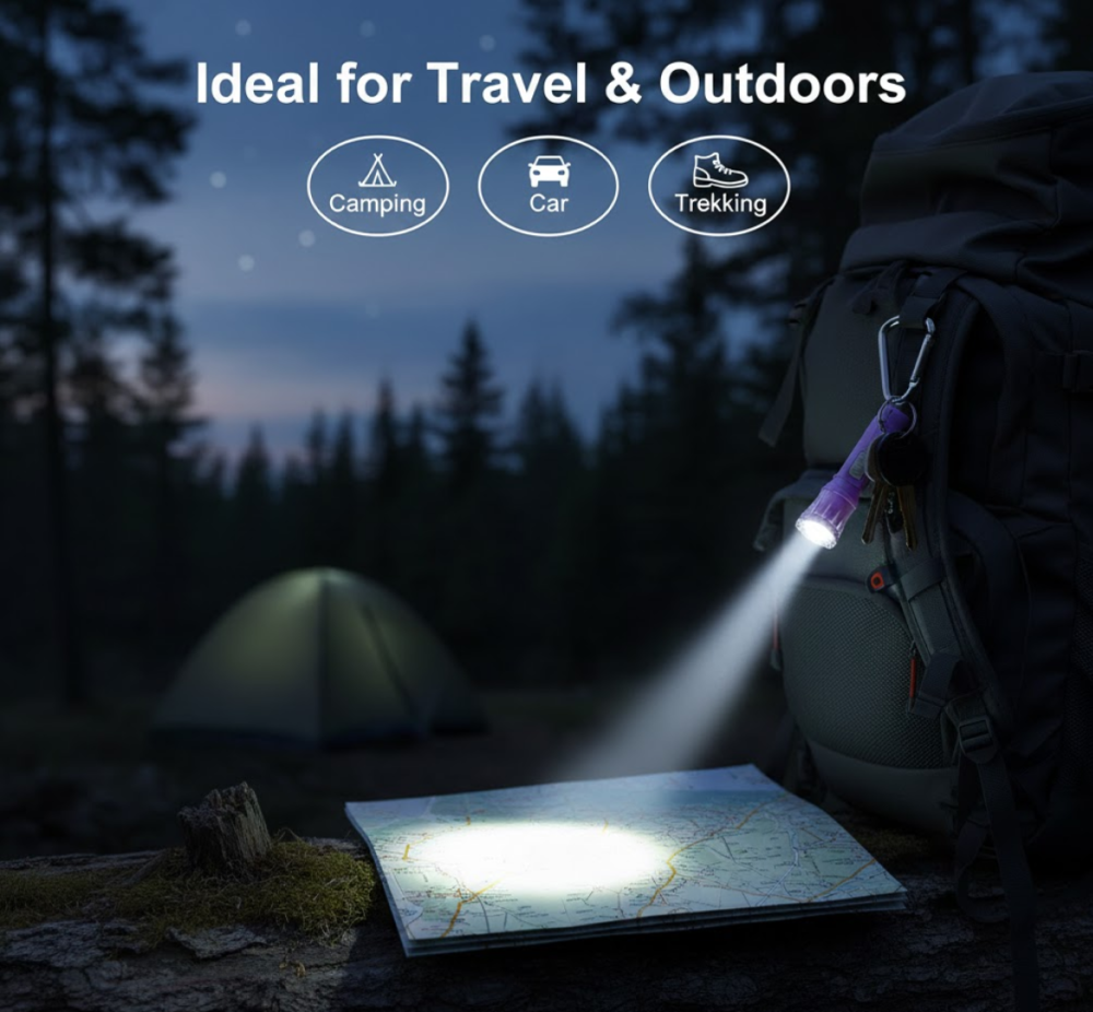 Mini LED Flashlight Keychain – Compact Bright Portable Torch