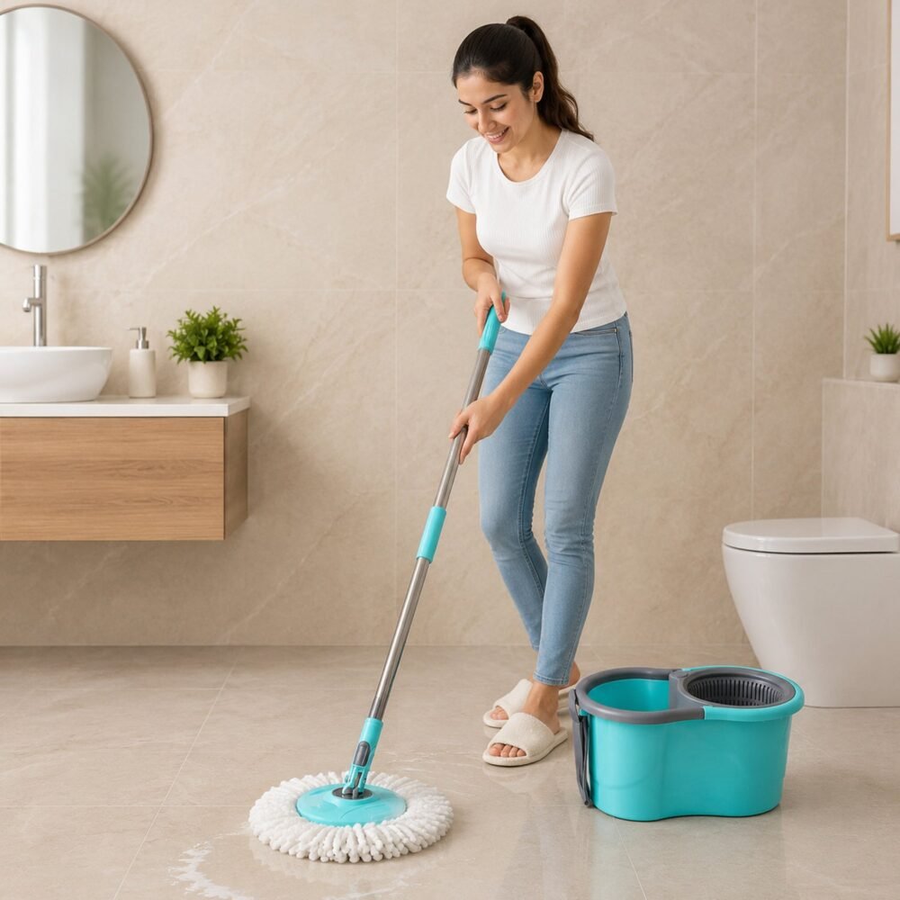Plastic 360° Spin Mop Set – Effortless Floor Cleaning Solution