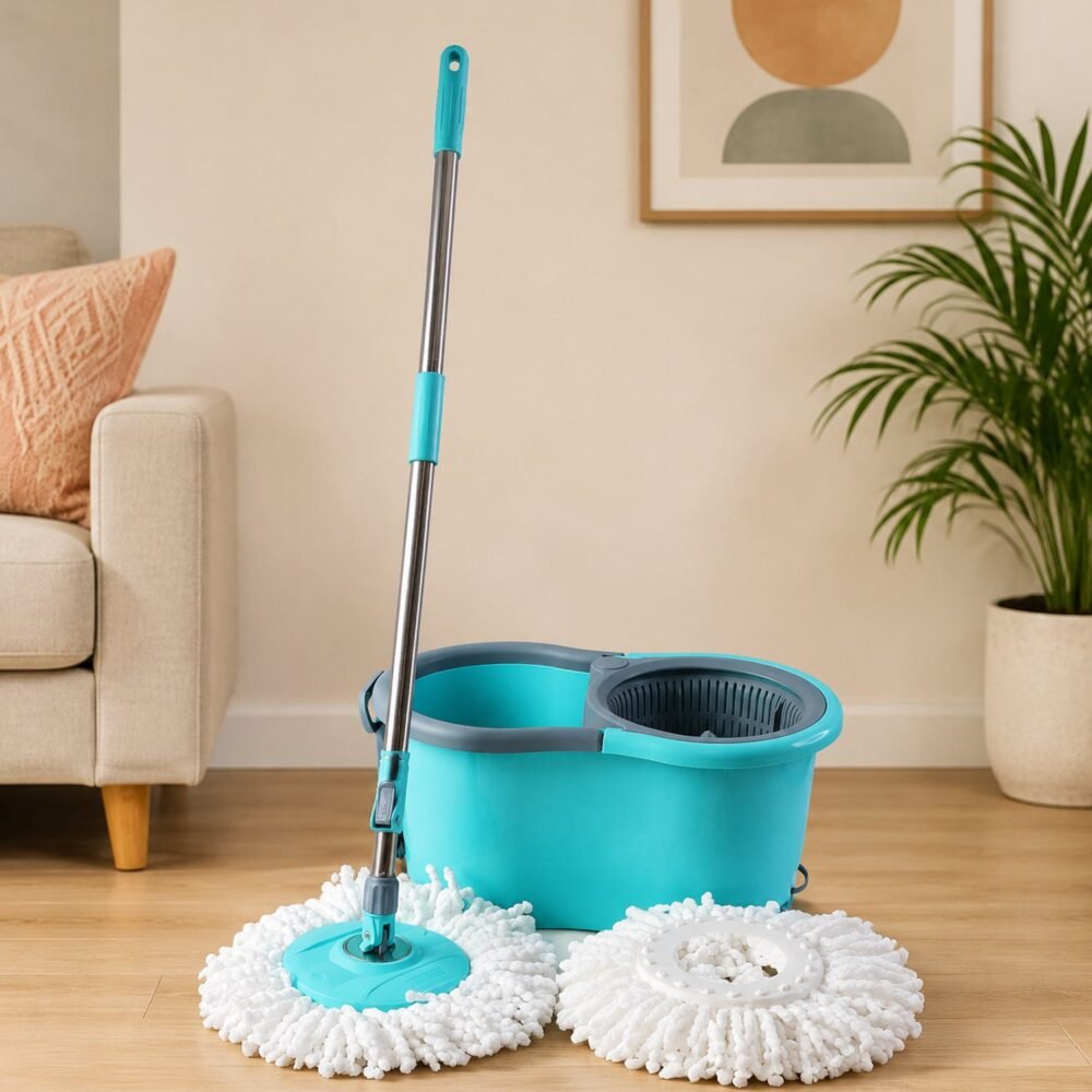 Plastic 360° Spin Mop Set – Effortless Floor Cleaning Solution