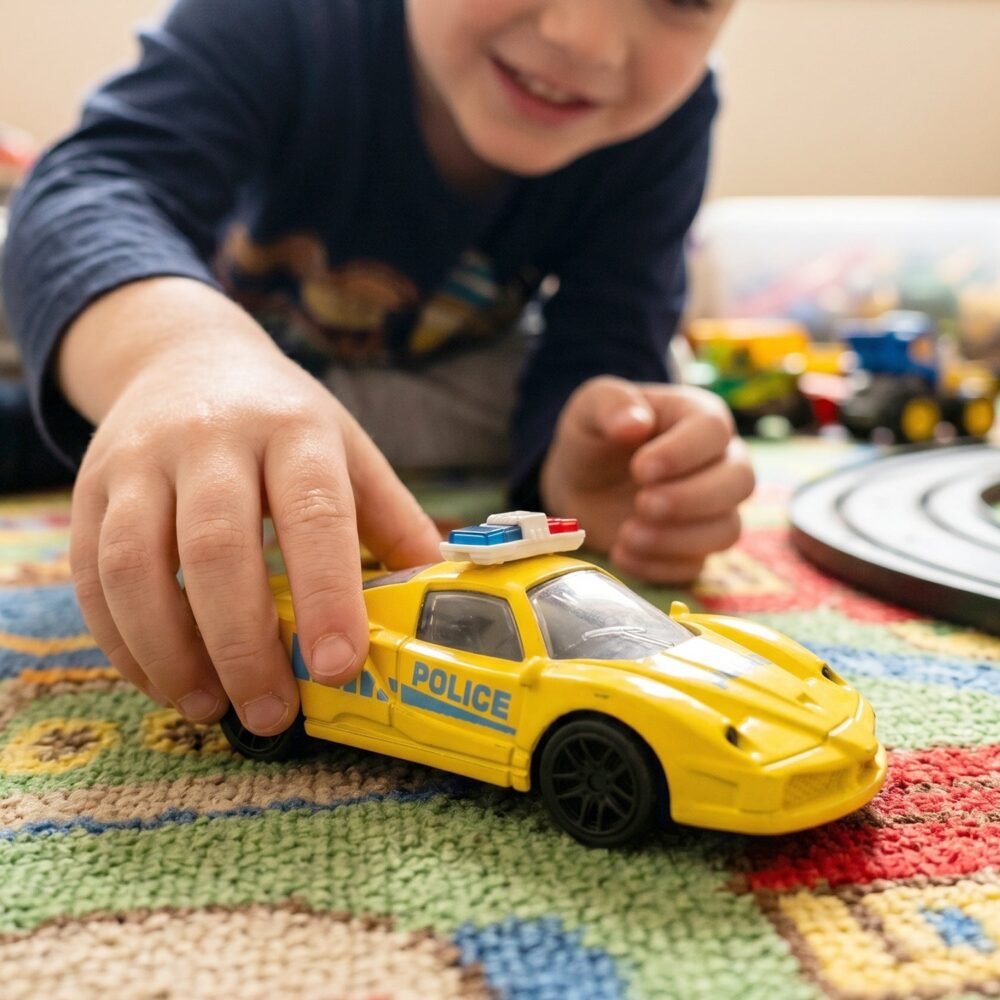 Police Mini Toy Car – Realistic Pull-Back Friction Vehicle