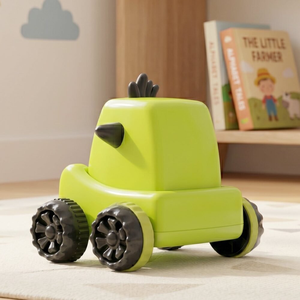 Cartoon Monster Push Back Car Toy for Kids - Eco-Friendly & Durable