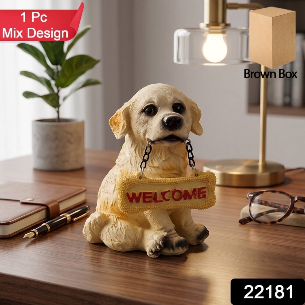 22181-02-sku_cf454805-c288-4828-a2de-fd5803d88d24.jpg Dog Welcome Figurine – Charmingly Hand-Painted Home Decor