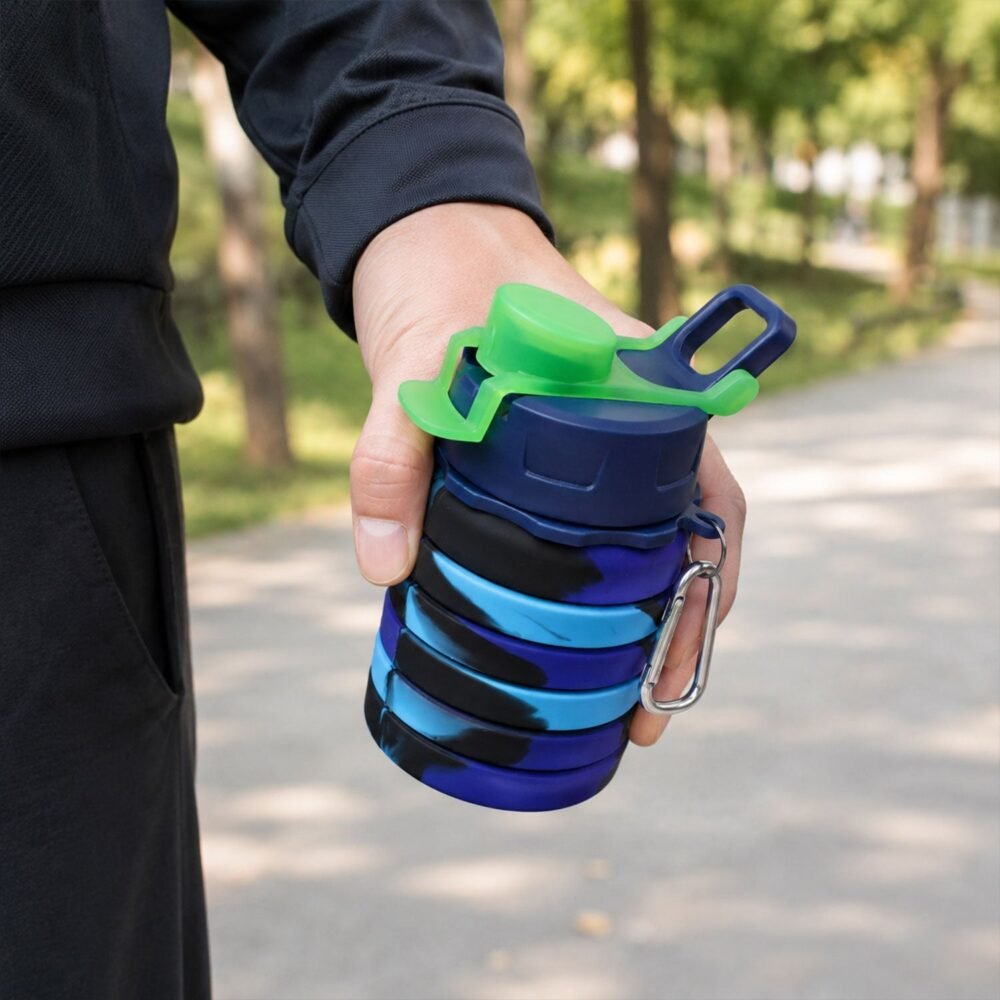 Sili Fold Collapsible Silicone Water Bottle – Leakproof & Portable