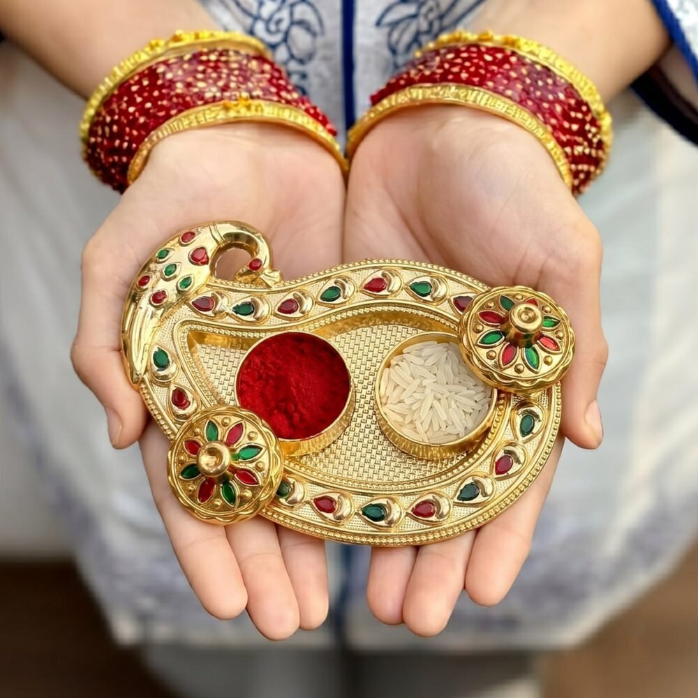 23828-09-live_59ddb1f9-30a8-4888-9a05-69828e8681b5.jpg Golden Kumkum Kankavati Holder – Elegant Pooja Organiser