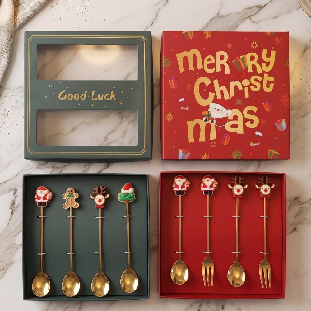 Mix Golden Cartoon Spoon Set – Stylish & Durable Tableware