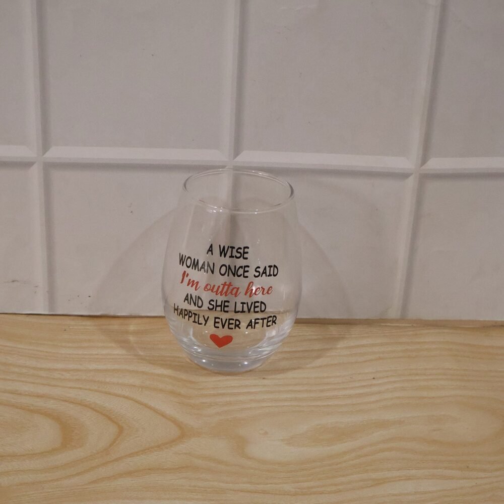 Printed Quote Stemless Glass Tumbler - Fun & Elegant Drinkware