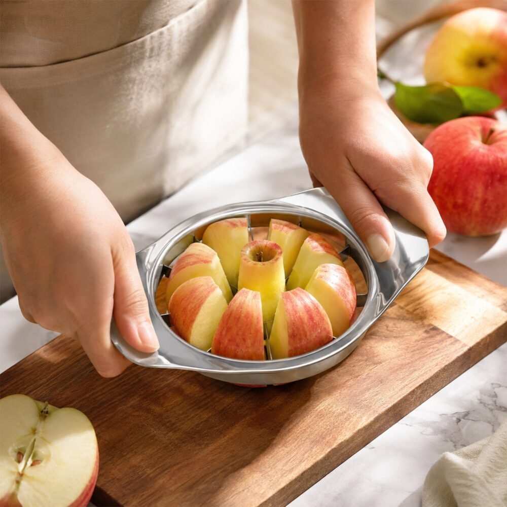 Apple Shape Stainless Steel Apple Slicer & Corer – Effortless Fruit Wedges
