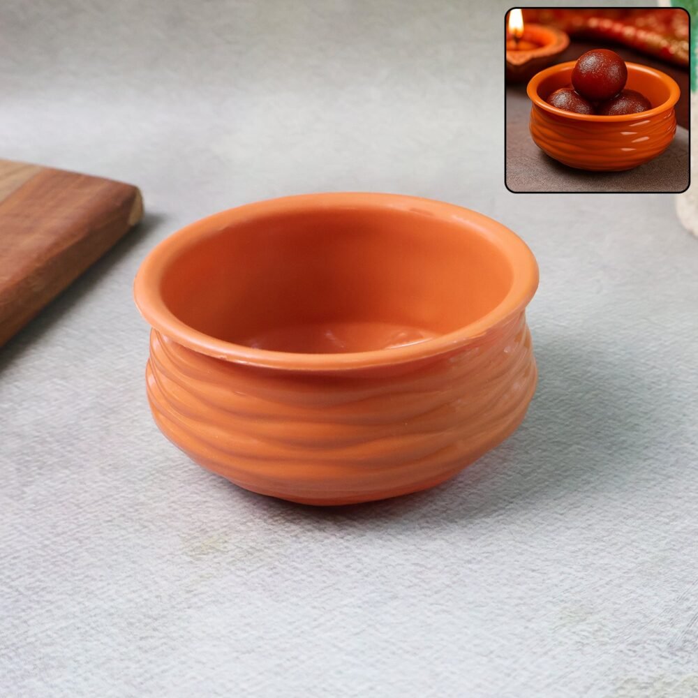 Terracotta-Style Serving Bowl – Glossy, Durable & Multipurpose