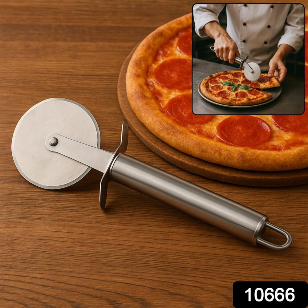 29510666-2860Pc-DD0831-Av-Sv.jpg Stainless Steel Pizza Cutter – Sharp Rotary Blade & Ergonomic Handle