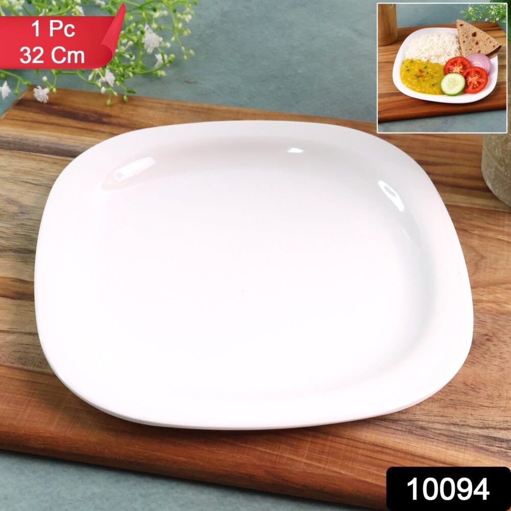 Square Dinner Plate 32 cm – Durable Elegant White Serving Plate