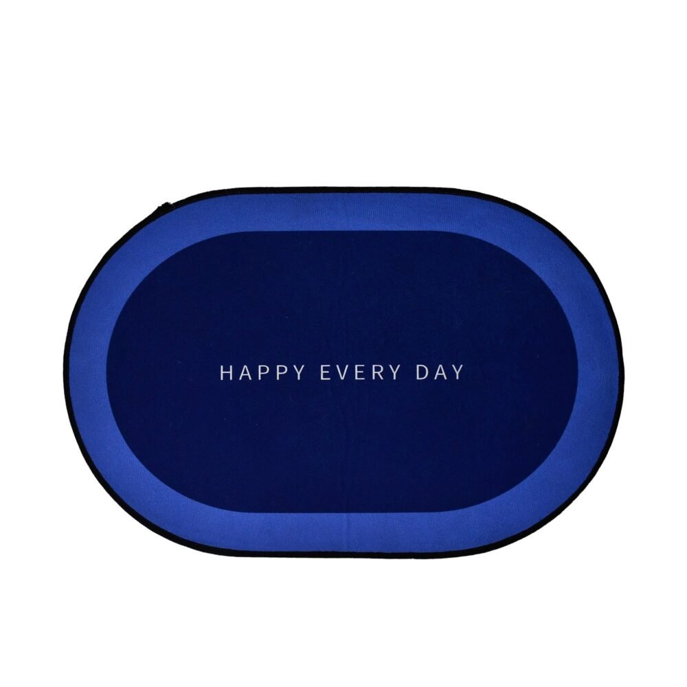 Non-Slip Oval Bath Mat – Super Absorbent Soft Velvet Surface