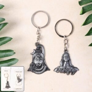 2_8a75c081-f35e-4a5f-8756-390f4db9f916.jpg Lord Shiva Metal Keychain Set – Durable Spiritual Key Rings (2 Pc)