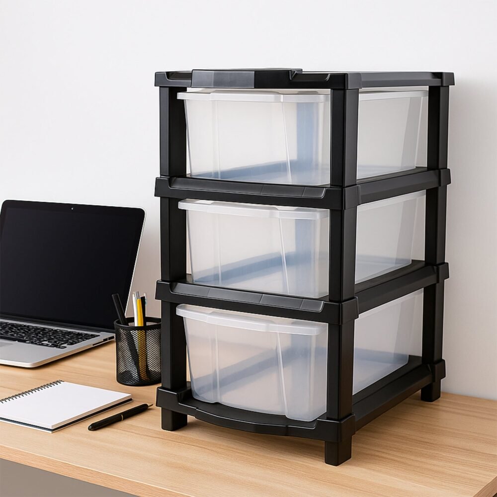 Transparent 3-Layer Drawer Organizer – Smooth Pull-Out Storage
