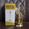 Golden Crystal LED Double Shade Table Lamp – Elegant USB Charging Light