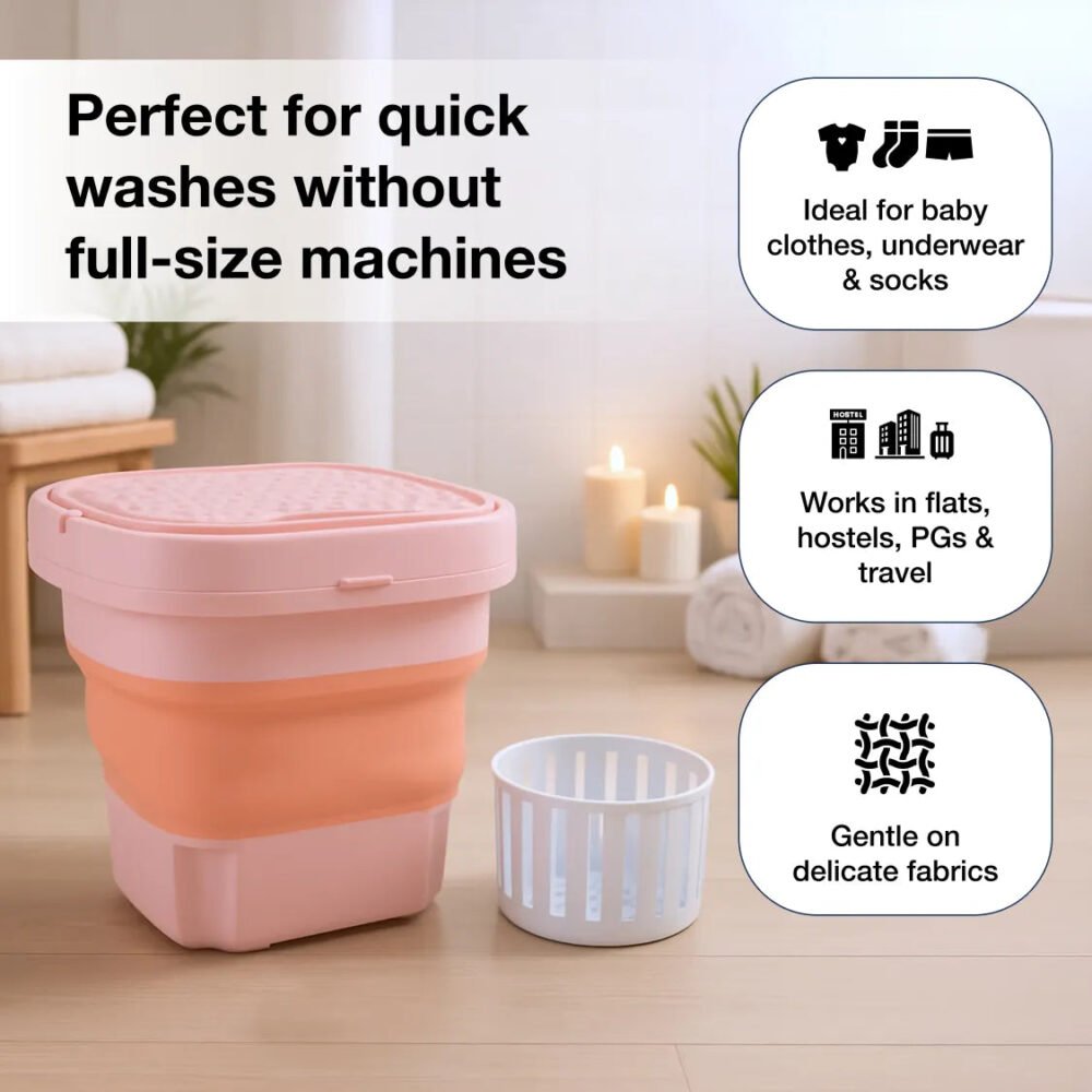 Portable Washing Machine ñ Foldable Mini Washer | Velvet Wipe