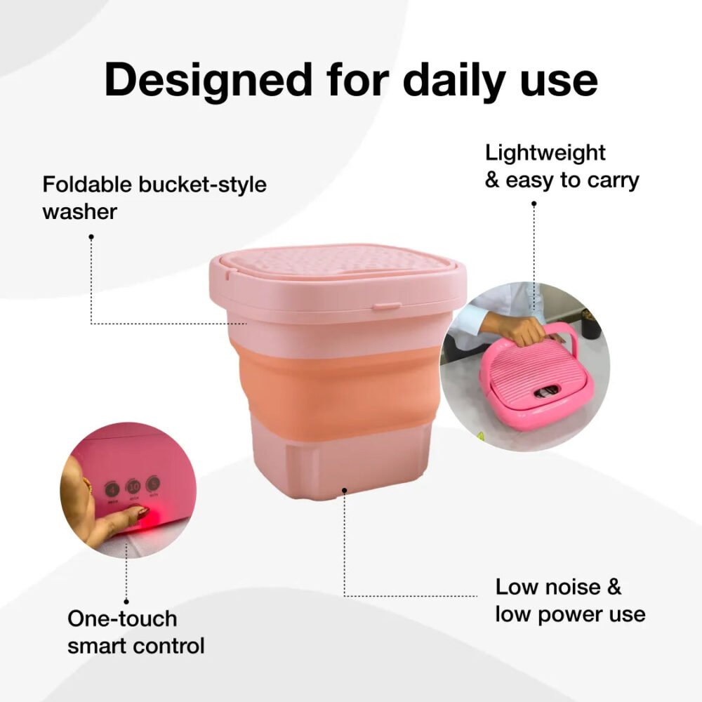 Portable Washing Machine ñ Foldable Mini Washer | Velvet Wipe