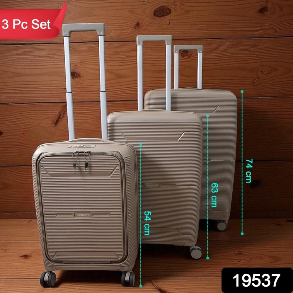 Hard-Shell Trolley Luggage Set – Durable 3-Piece Spinner Bags