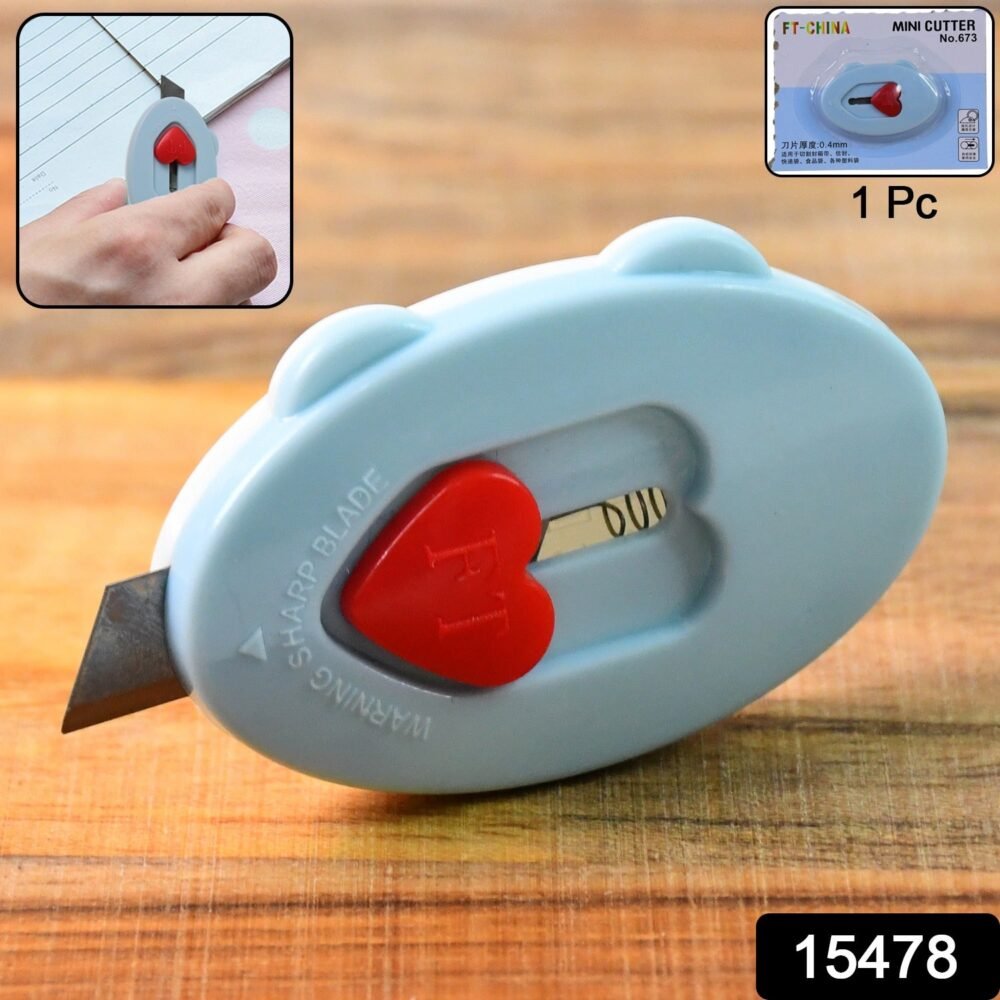 Mini Utility Cutter – Compact Knife with Heart-Shaped Safety Lock