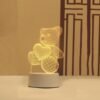 3D Teddy Bear Night Lamp – Captivating Heart Illusion for Kids and Home