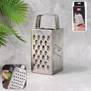 Stainless Steel 4-in-1 Compact Grater & Slicer – Durable Kitchen Tool