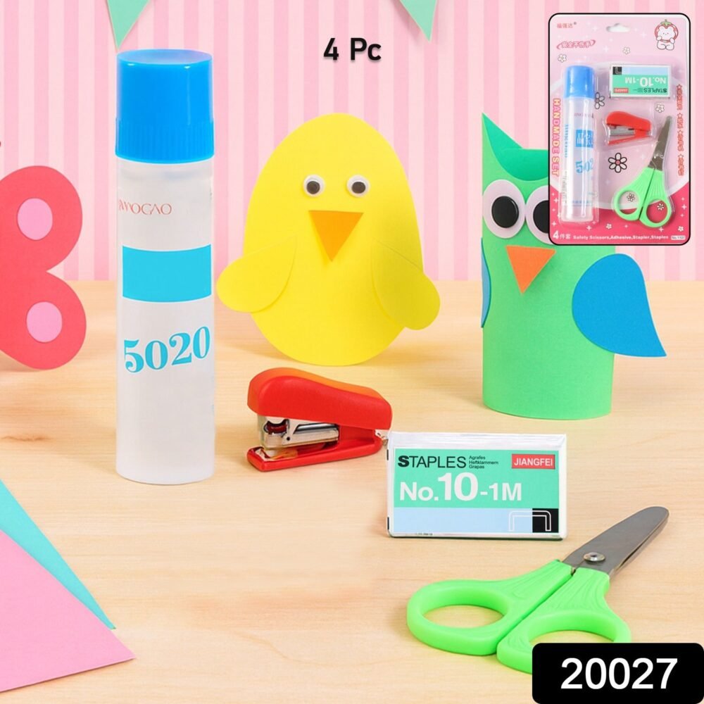 Kids Crafting and Stationery Set – Safe 4-Piece Creative Kit