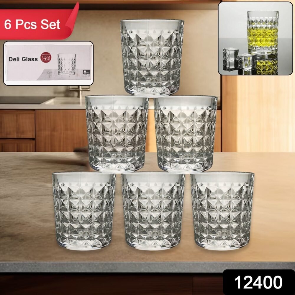 47511944-11Pc-Y2027-210ml-Av1397Gm-Sv1397Gm.jpg Glass Tumbler Set – Diamond-Cut 6 Pc Elegant Drinking Glasses | Serve Stellar