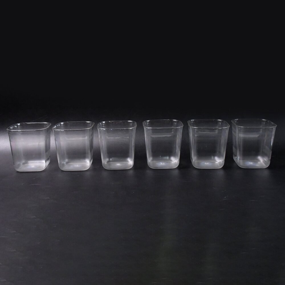 Transparent Diamond Plastic Glass Set – 6 Pieces with Tray