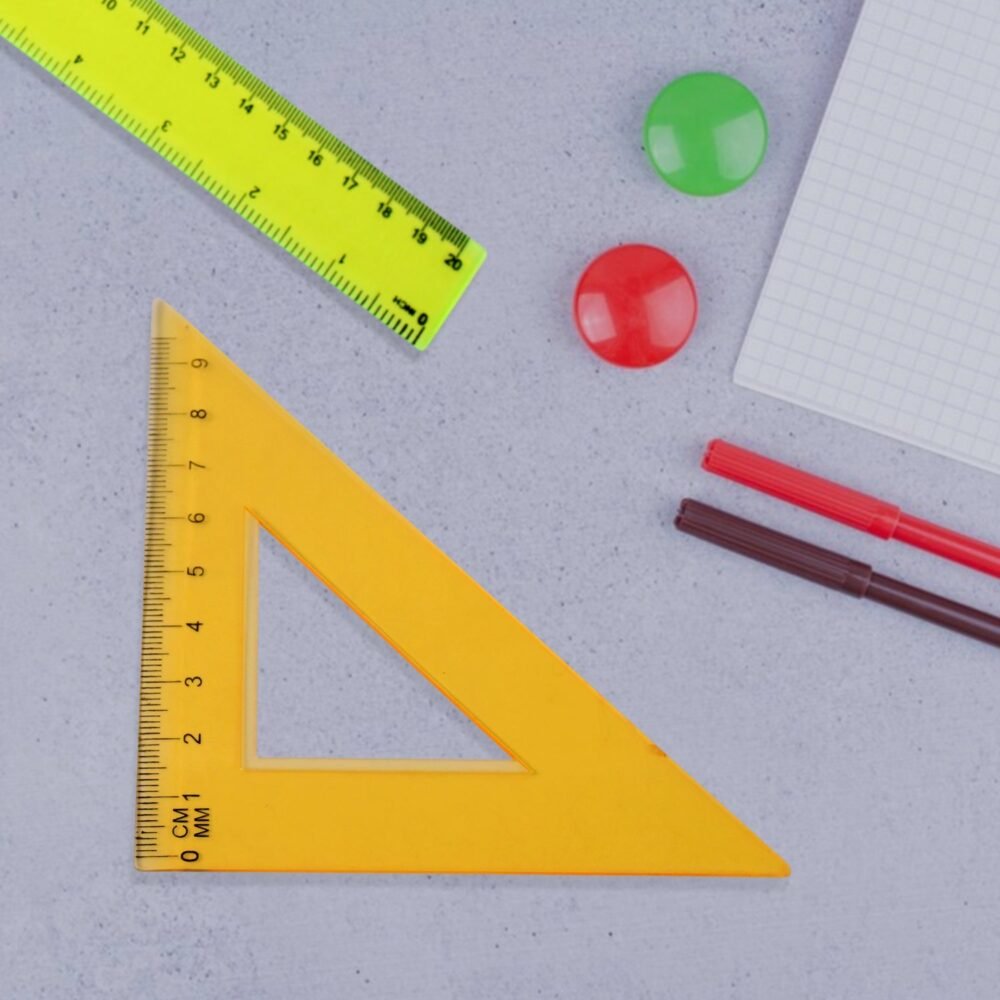 Geometry Set – 4-Piece Triangle Ruler Protractor Kit